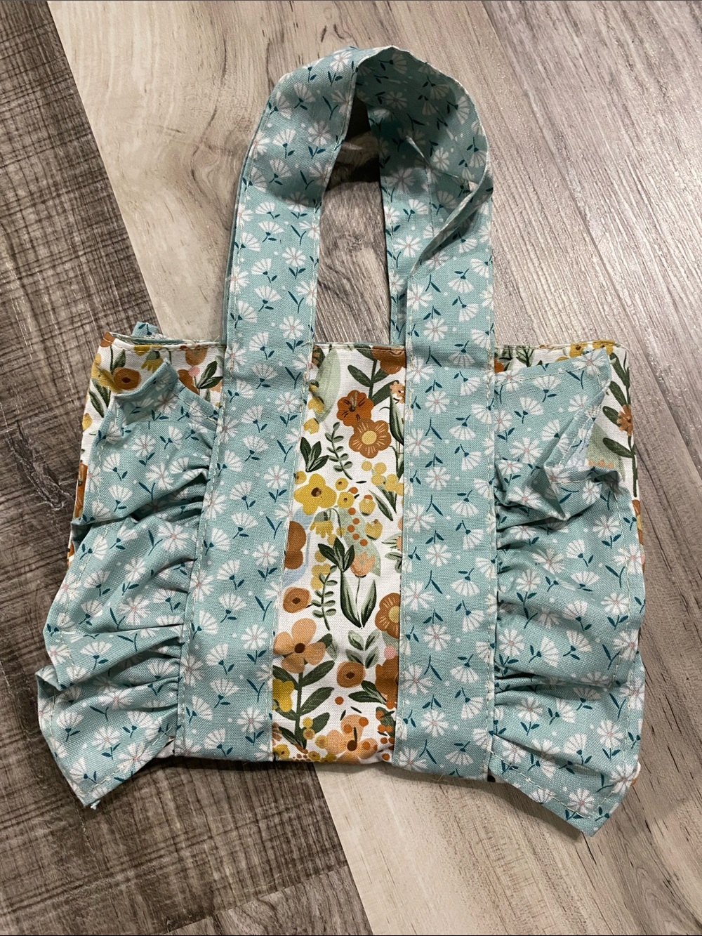 Handmade Floral Ruffle Mini Tote